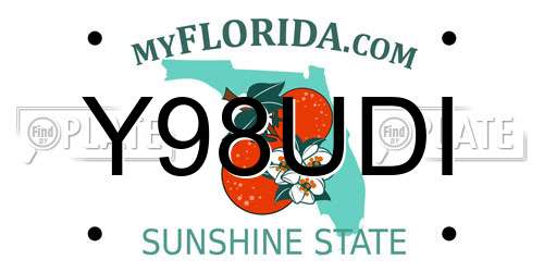 Y98UDI Florida License Plate