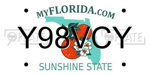 Y98VCY Florida License Plate