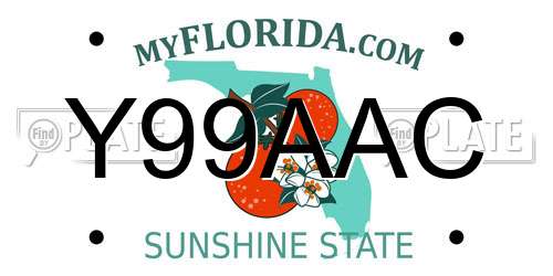 Y99AAC Florida License Plate