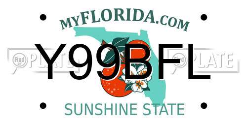 Y99BFL Florida License Plate