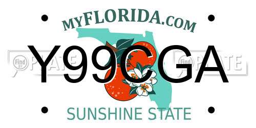 Y99CGA Florida License Plate