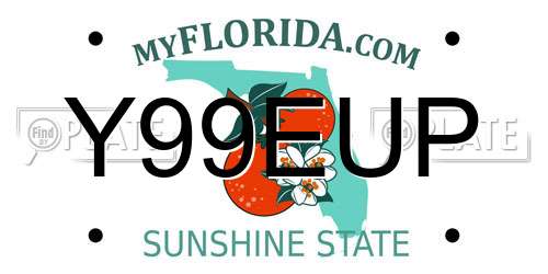 Y99EUP Florida License Plate