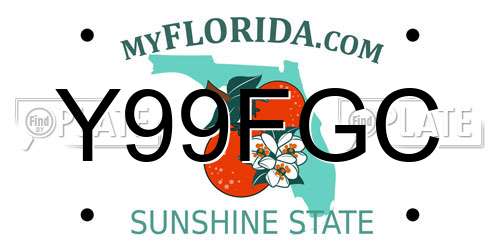 Y99FGC Florida License Plate