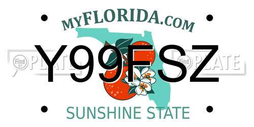 Y99FSZ Florida License Plate