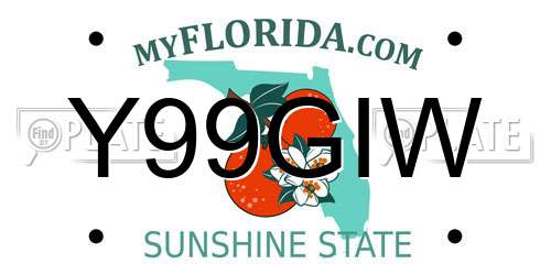 Y99GIW Florida License Plate
