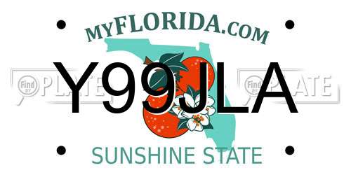 Y99JLA Florida License Plate