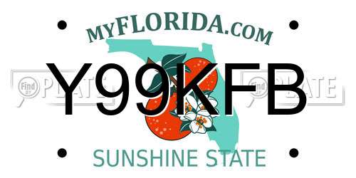 Y99KFB Florida License Plate