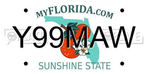 Y99MAW Florida License Plate