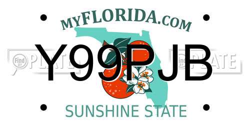 Y99PJB Florida License Plate