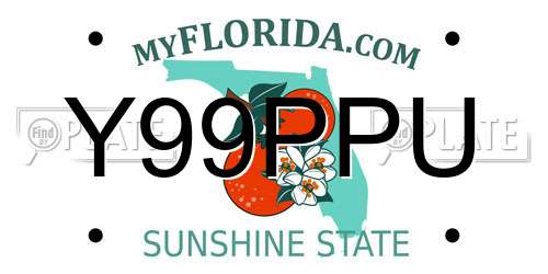 Y99PPU Florida License Plate