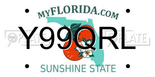 Y99QRL Florida License Plate