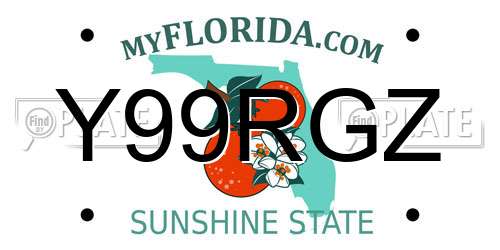 Y99RGZ Florida License Plate