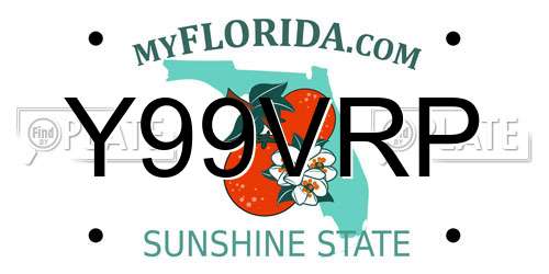 Y99VRP Florida License Plate
