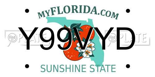 Y99VYD Florida License Plate