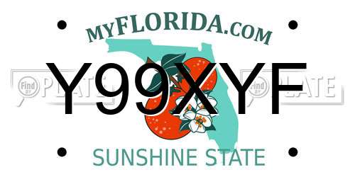 Y99XYF Florida License Plate