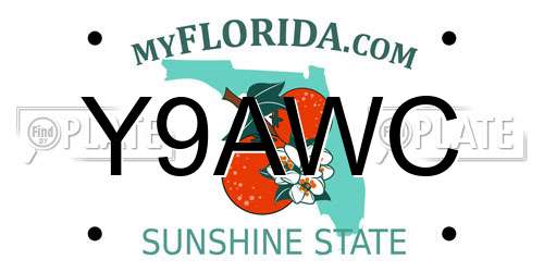 Y9AWC Florida License Plate