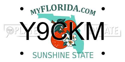 Y9CKM Florida License Plate