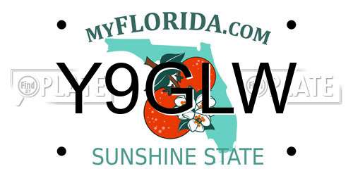 Y9GLW Florida License Plate