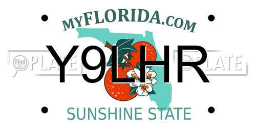 Y9LHR Florida License Plate
