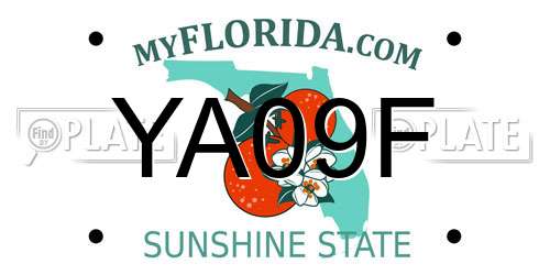YA09F Florida License Plate