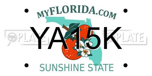 YA15K Florida License Plate