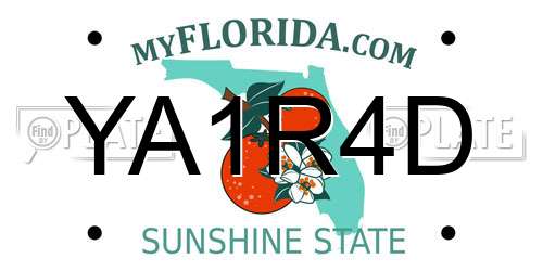 YA1R4D Florida License Plate