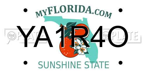 YA1R4O Florida License Plate