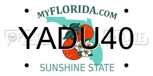 YADU40 Florida License Plate