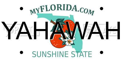 YAHAWAH Florida License Plate