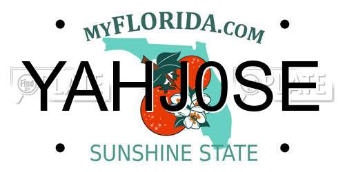 YAHJ0SE Florida License Plate