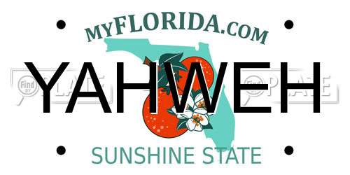 YAHWEH Florida License Plate