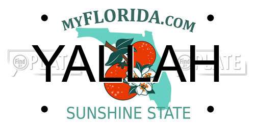 YALLAH Florida License Plate