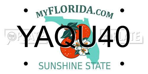 YAQU40 Florida License Plate