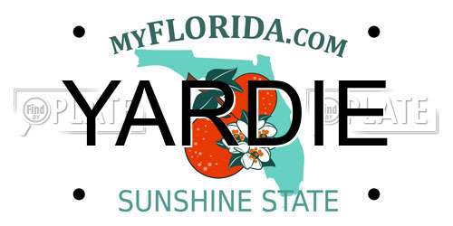 YARDIE Florida License Plate