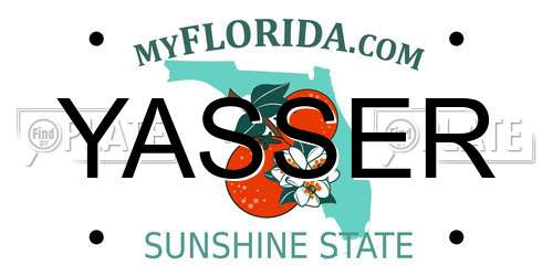 YASSER Florida License Plate