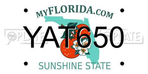 YAT650 Florida License Plate