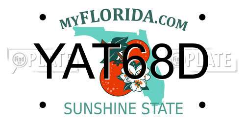 YAT68D Florida License Plate