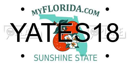 YATES18 Florida License Plate