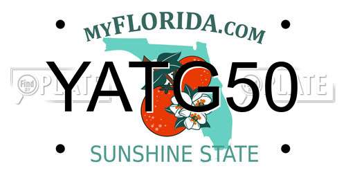 YATG50 Florida License Plate