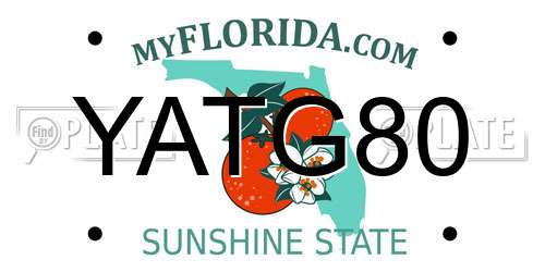 YATG80 Florida License Plate