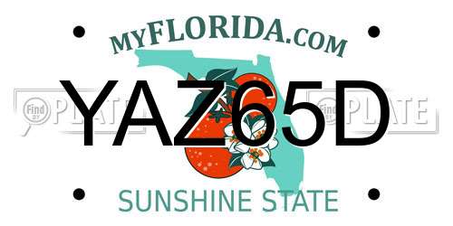 YAZ65D Florida License Plate