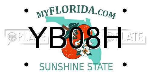 YB08H Florida License Plate
