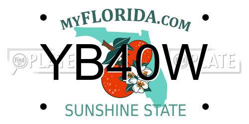 YB40W Florida License Plate