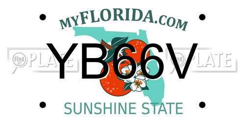 YB66V Florida License Plate