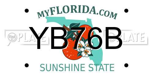 YB76B Florida License Plate