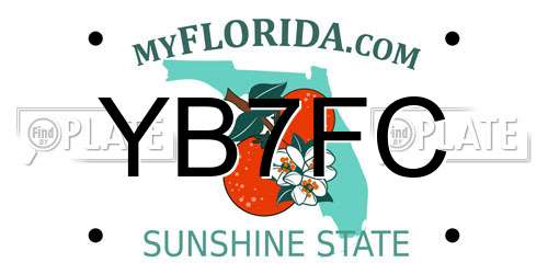 YB7FC Florida License Plate