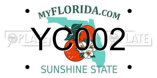 YC002 Florida License Plate