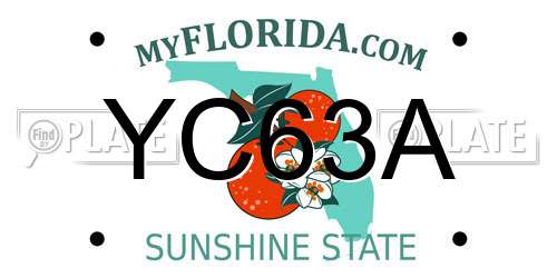 YC63A Florida License Plate