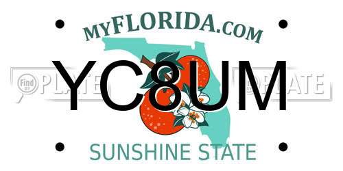 YC8UM Florida License Plate