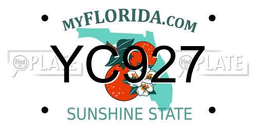 YC927 Florida License Plate